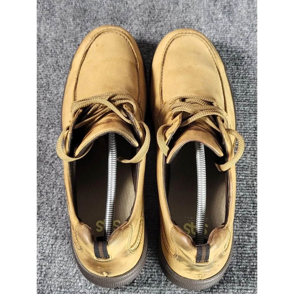 SAS‎ Move On Mens 12.5 S Camel Brown Leather Lace Up Walking Comfort Shoes Work